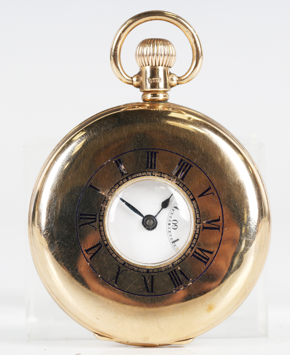 A 9ct gold keyless wind half hunting cased gentleman's pocket watch, the jewelled movement - Image 10 of 10