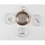A 19th century French rose gold cased keywind open-faced gentleman's pocket watch, the silvered dial