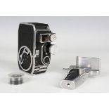 A Bolex Paillard B 8SL cine camera, No. 891681, with Kern-Paillard Yvar 1:1.9 f=13mm lens, No.