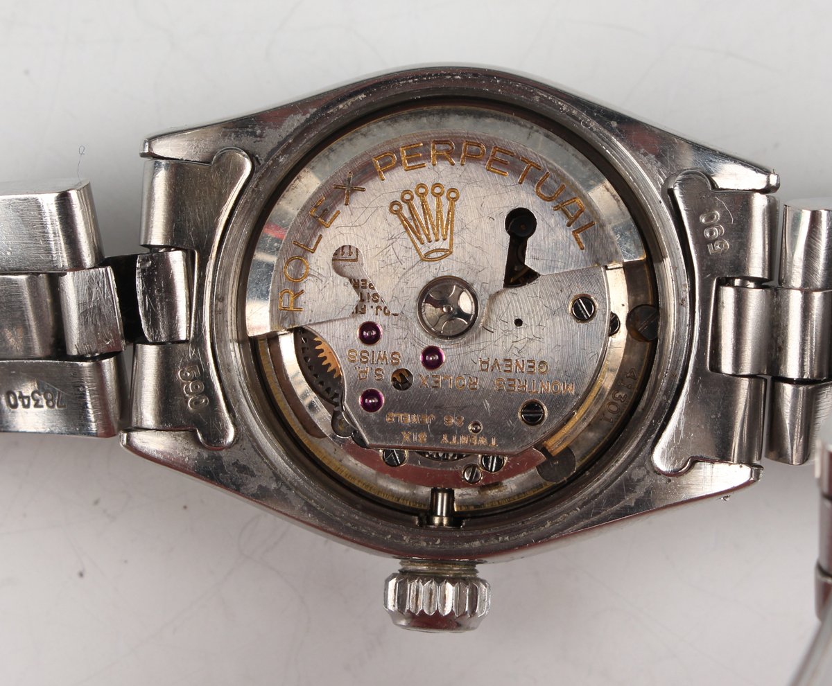 A Rolex Oyster Perpetual Lady Date stainless steel lady's bracelet wristwatch, Ref. 6516, with - Image 8 of 8