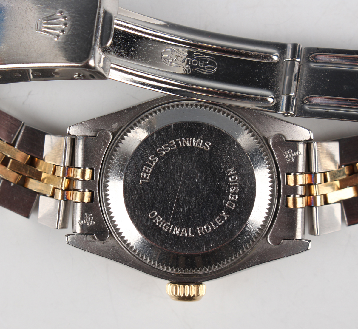A Rolex Oyster Perpetual Datejust steel and gold lady's bracelet wristwatch, circa 1987, with signed - Image 7 of 7