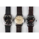 A Keinzle military style gentleman's wristwatch with signed movement, the signed black dial with