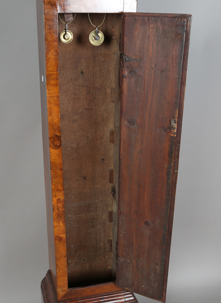 An early 18th century walnut longcase clock with eight day movement striking on a bell, the 10- - Image 6 of 10