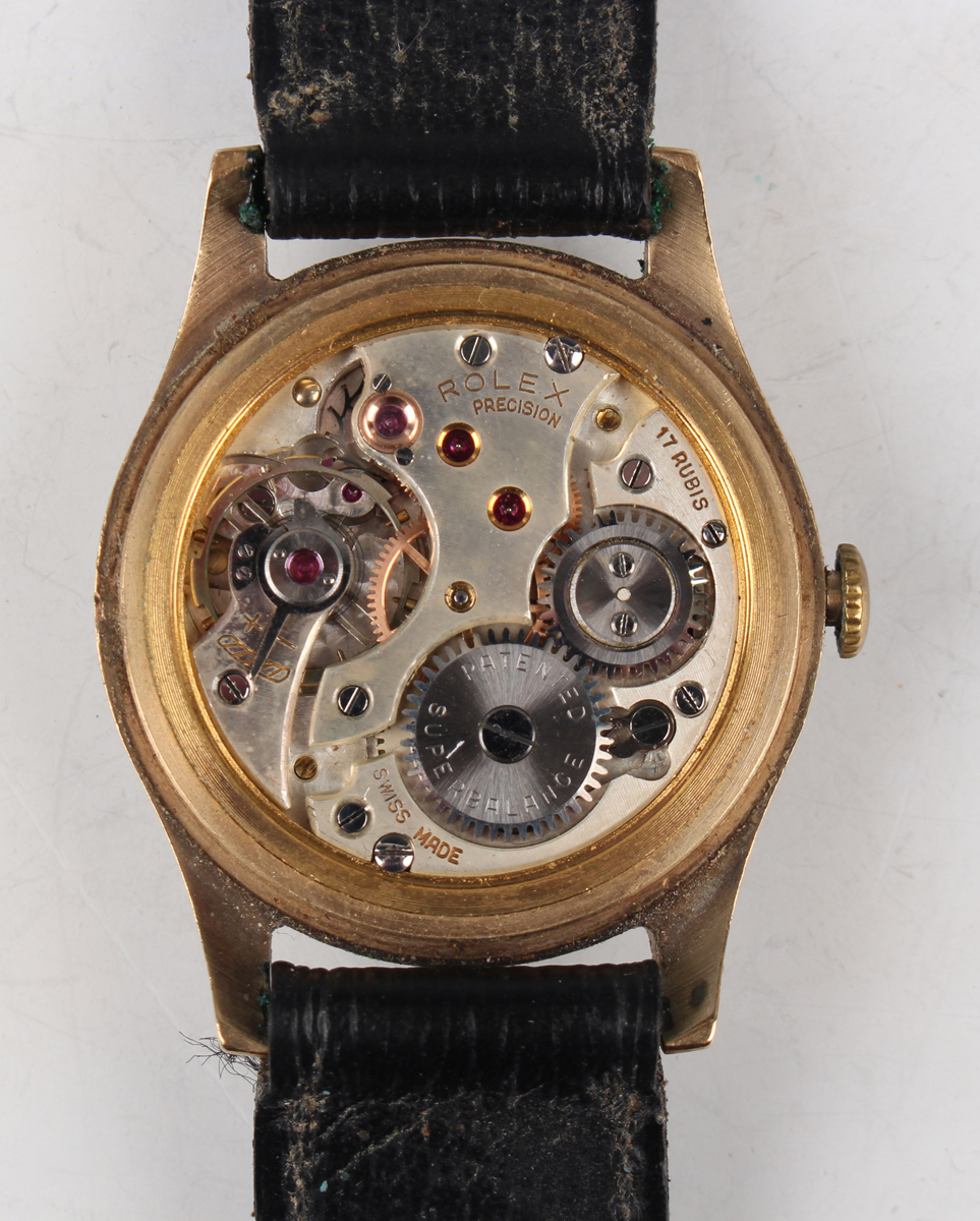 A Rolex Precision 9ct gold circular cased gentleman's wristwatch, Ref. 12325, with signed jewelled - Image 6 of 6