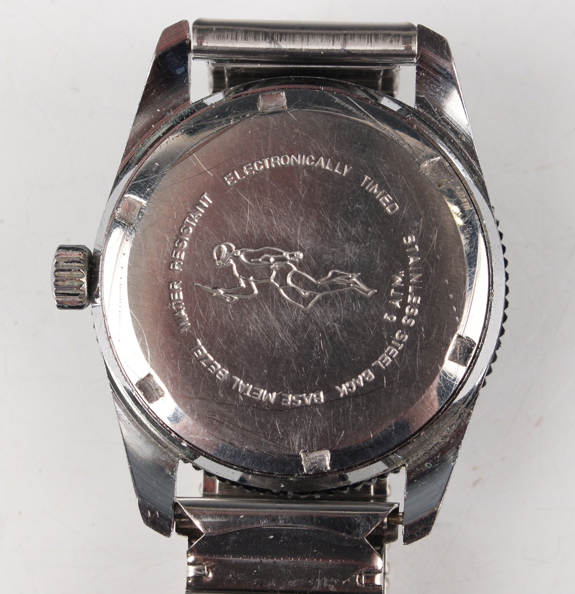 An Orion steel backed diver's style gentleman's wristwatch with unsigned E.B. movement, the signed - Image 13 of 15