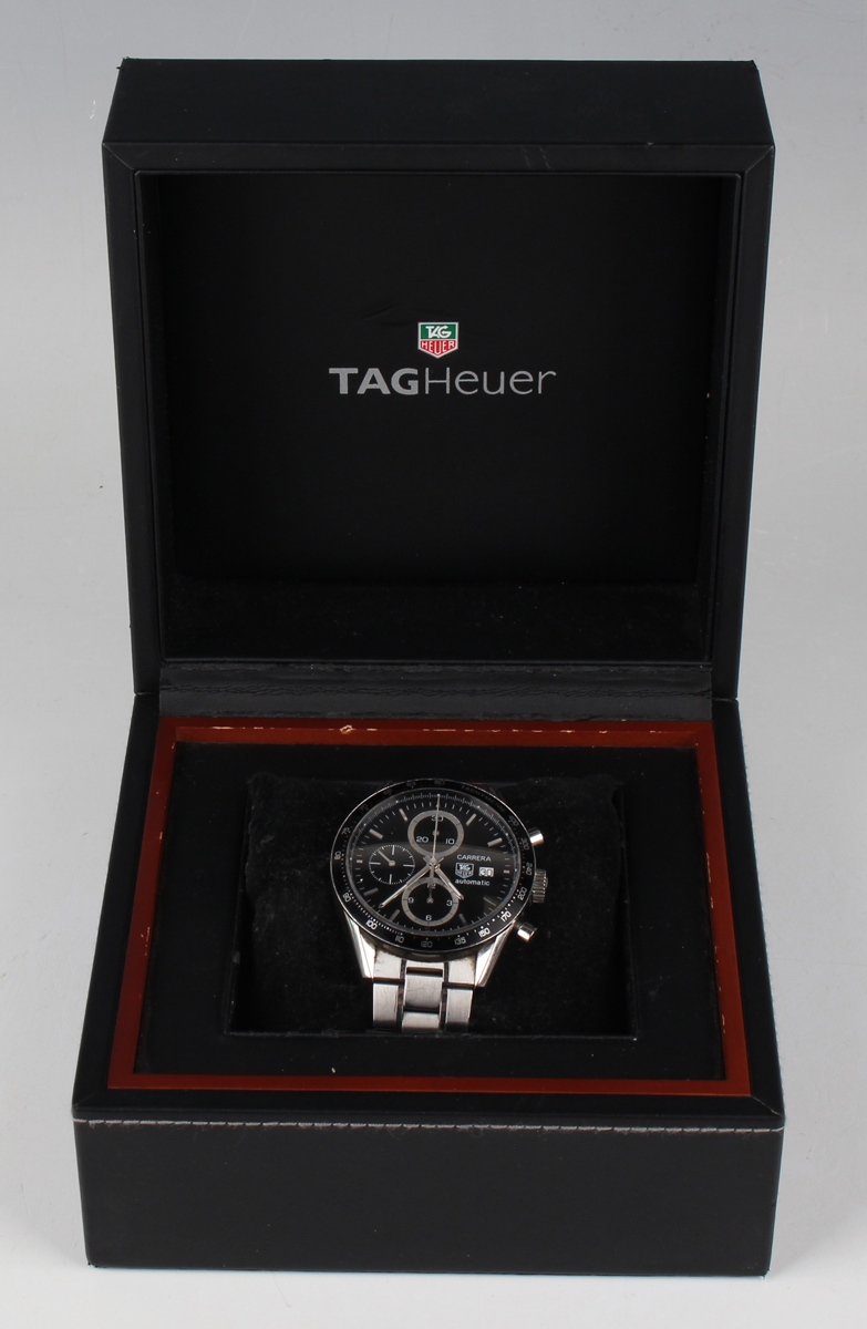 A Tag Heuer Carrera Automatic stainless steel gentleman's chronograph bracelet wristwatch, Ref. - Image 2 of 6