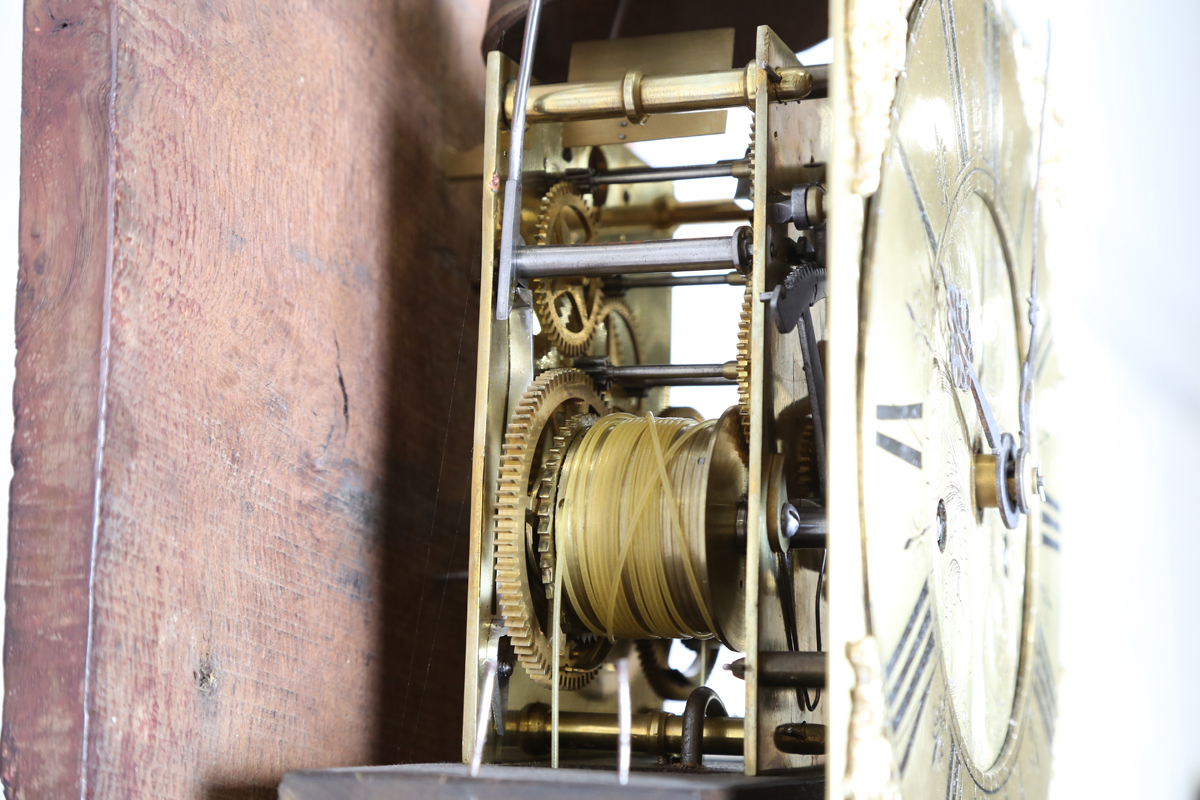 An early 18th century walnut longcase clock with eight day movement striking on a bell, the 10- - Image 3 of 10