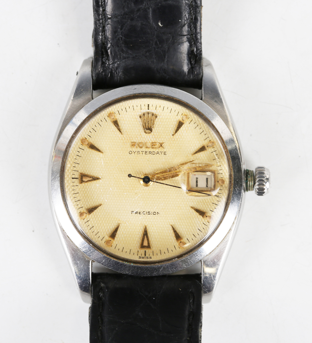 A Rolex Oysterdate Precision stainless steel cased gentleman's wristwatch, Ref. 6494, circa 1954,