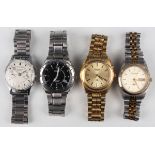 Four gentlemen's bracelet wristwatches, comprising a Sekonda chronograph wristwatch with two