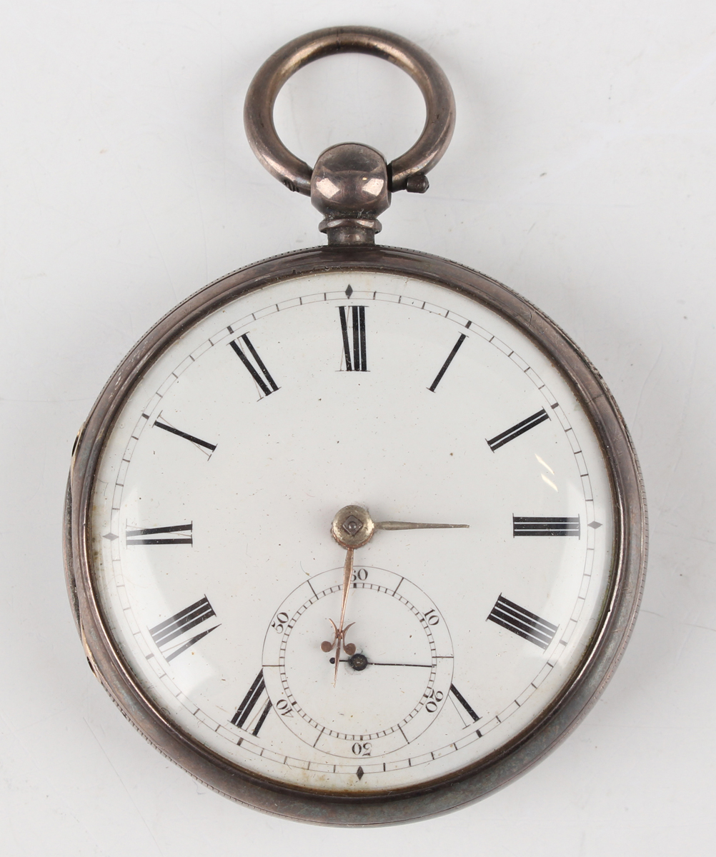 A silver cased keywind open-faced gentleman's pocket watch, the gilt fusee movement with lever - Image 14 of 18