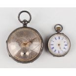 A silver cased keywind open-faced gentleman's pocket watch, the fusee movement with lever