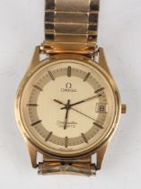 An Omega Seamaster Quartz gilt metal fronted and steel backed gentleman's wristwatch, the signed