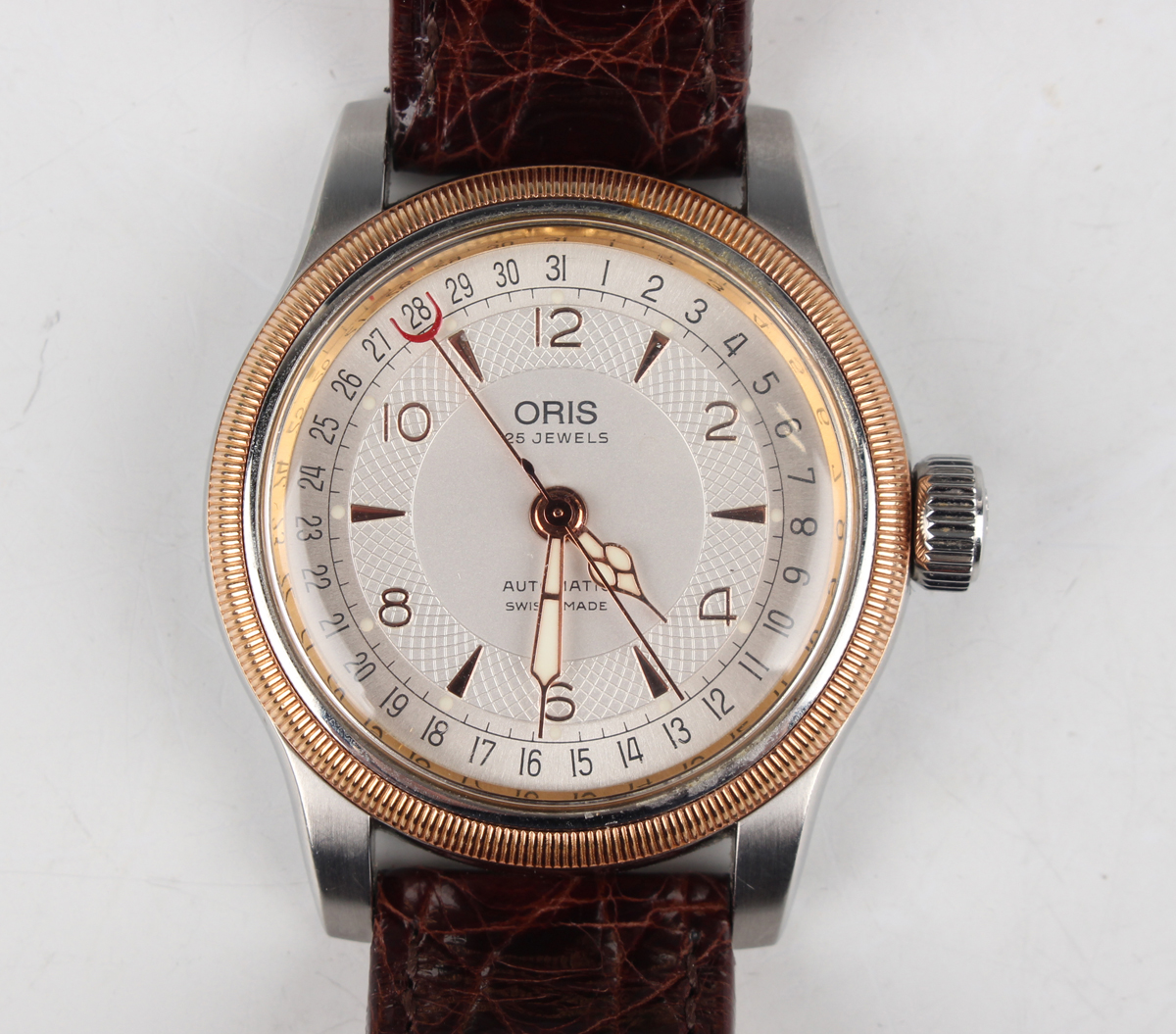 An Oris Big Crown Pointer Date Automatic stainless steel and gold gentleman's calendar wristwatch,