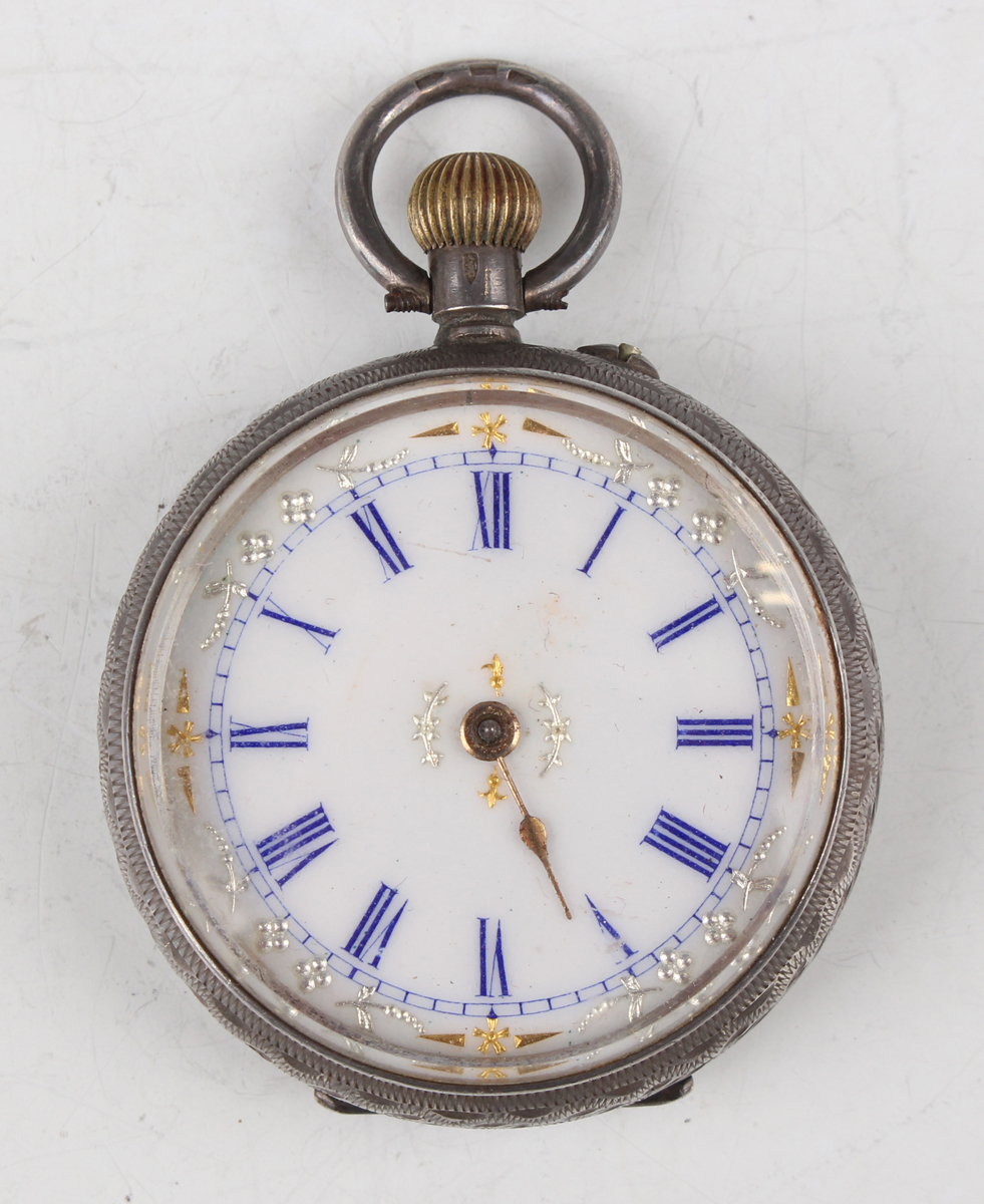 A silver cased keywind open-faced gentleman's pocket watch, the fusee movement with lever - Image 5 of 10