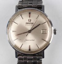 An Omega Seamaster Automatic steel cased gentleman's wristwatch, the signed silvered dial with baton