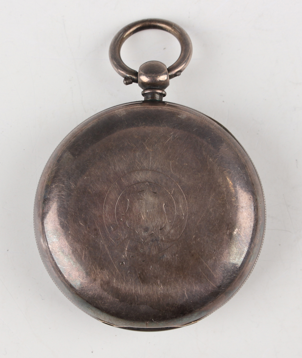 A silver cased keywind open-faced gentleman's pocket watch, the gilt fusee movement with lever - Image 11 of 18