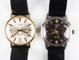 A Rotary GT Automatic gilt metal fronted and steel backed gentleman's wristwatch, the signed