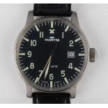 A Fortis Automatic stainless steel cased gentleman's wristwatch, the signed black dial with luminous