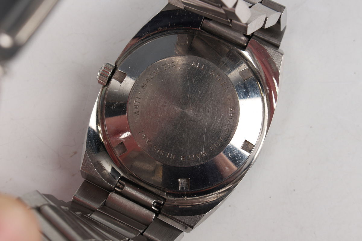 An Orion steel backed diver's style gentleman's wristwatch with unsigned E.B. movement, the signed - Image 4 of 15