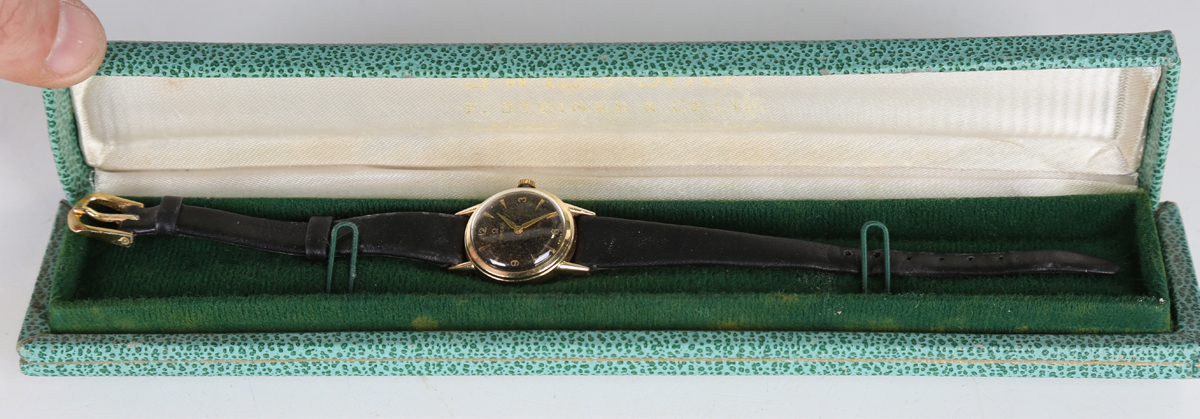 An Omega gilt metal circular cased lady's wristwatch, circa 1958, with signed jewelled 244 caliber - Image 5 of 7
