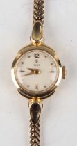 A Tudor 18ct gold cased lady's wristwatch, the signed circular dial with dot and baton hour