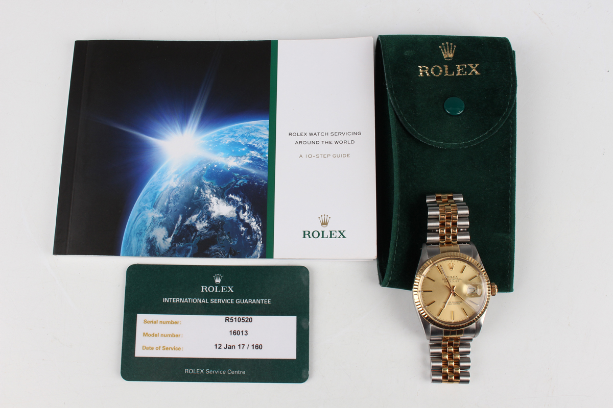 A Rolex Oyster Perpetual Datejust stainless steel and gold gentleman's bracelet wristwatch, Ref. - Image 2 of 5