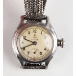 A Tudor Oyster steel cased lady's wristwatch, the signed silvered dial with Arabic numerals,