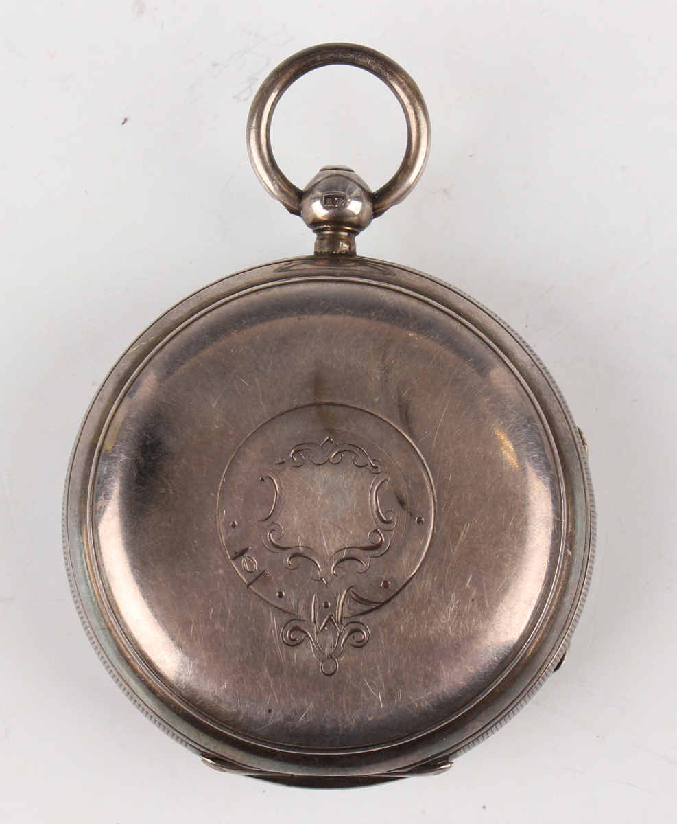 A silver cased keywind open-faced gentleman's pocket watch, the gilt fusee movement with lever - Image 15 of 18