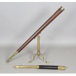 A late 19th century leather mounted brass single-draw telescope, detailed 'Dollond London Day or