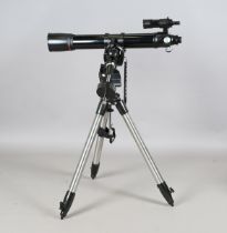 A Celestron C100ED-R refracting telescope, detailed 'Dia:100mm FL:900mm models #21026/21027', fitted