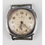 A Rolex steel backed cushion cased gentleman's wristwatch, Ref. 3892, circa 1947, with signed