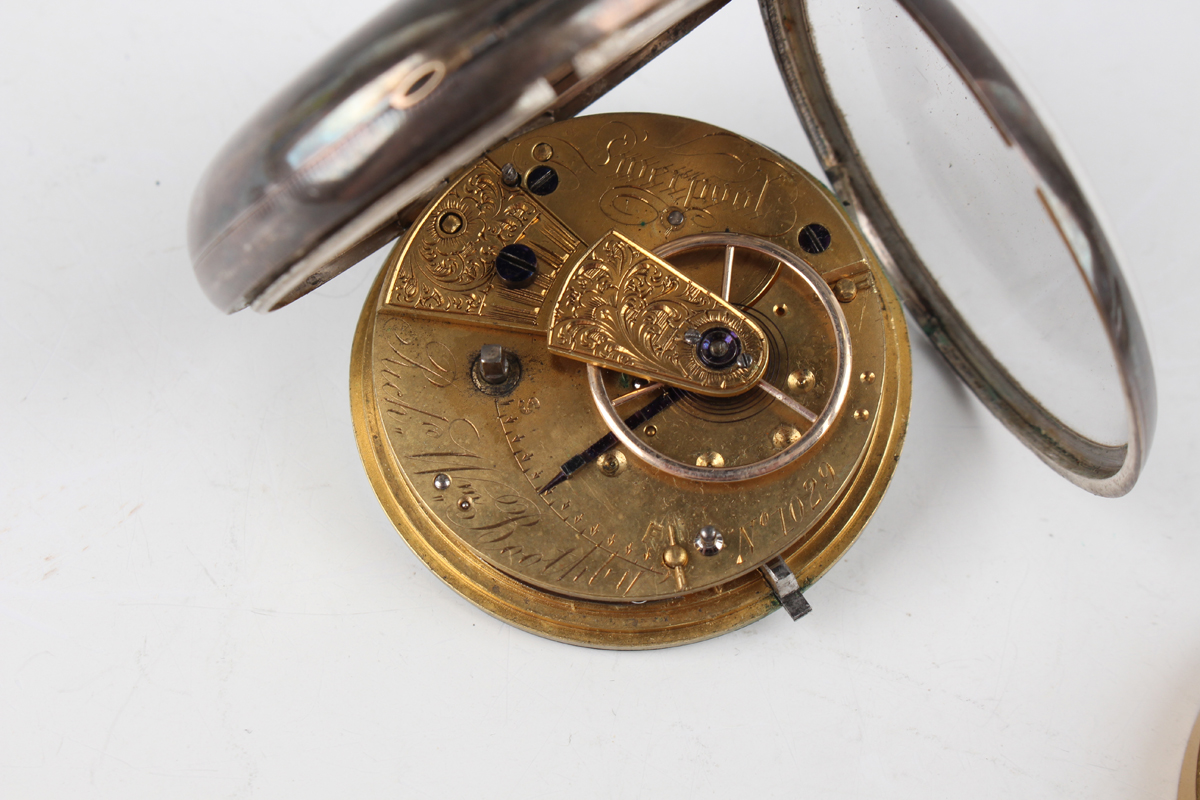 A silver cased keywind open-faced gentleman's pocket watch, the gilt fusee movement with lever - Image 12 of 18