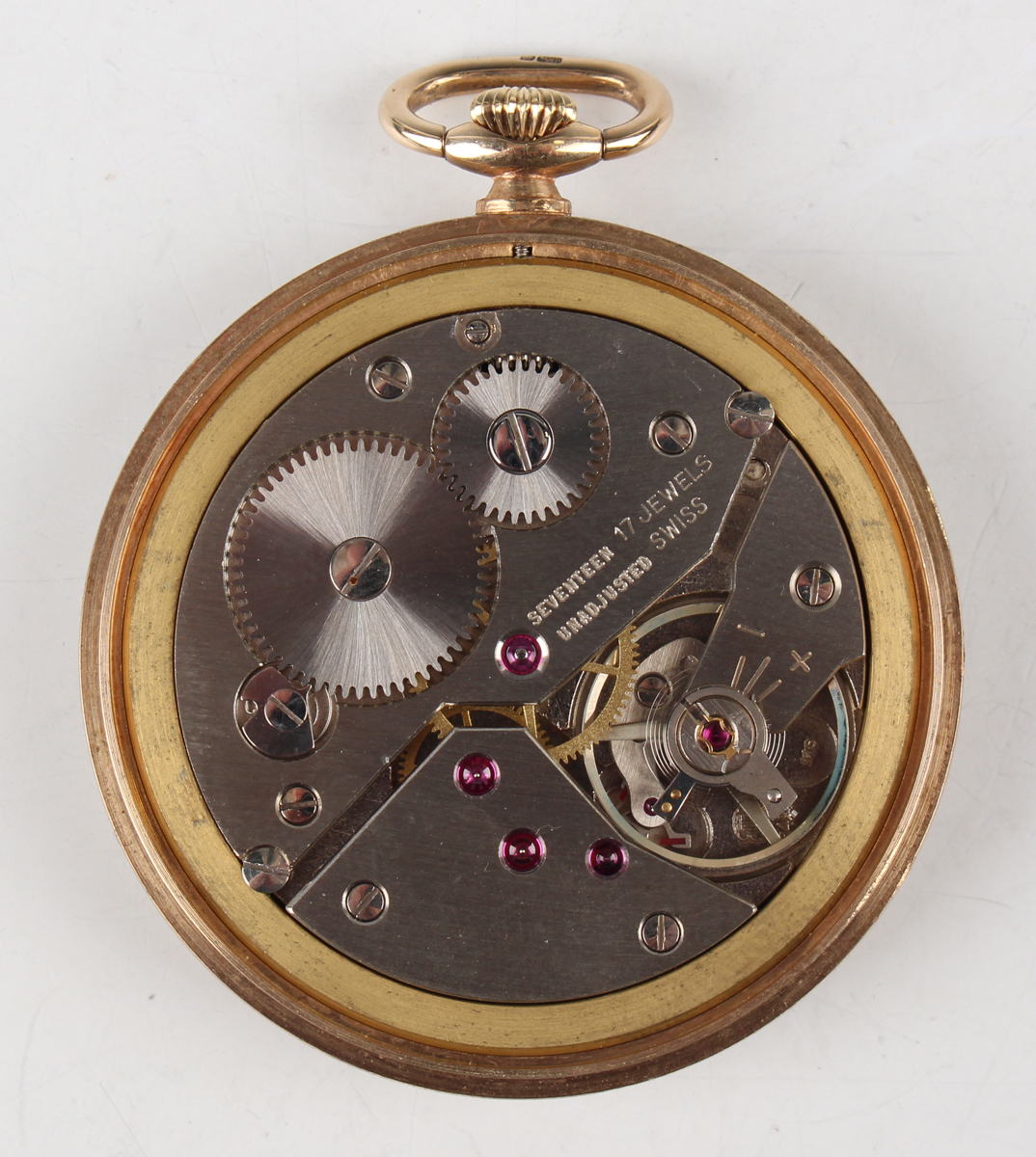A Garrard 9ct gold keyless wind open-faced gentleman's pocket watch with unsigned jewelled movement, - Image 4 of 4