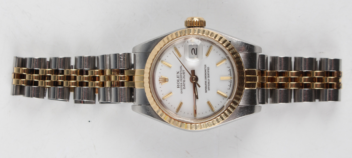 A Rolex Oyster Perpetual Datejust steel and gold lady's bracelet wristwatch, circa 1987, with signed - Image 5 of 7