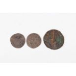An Edward I Irish silver penny, Waterford Mint, an Edward II silver penny, London Mint, and a post-