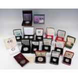 A collection of Elizabeth II Royal Mint piedfort edition coins, including Bank of England