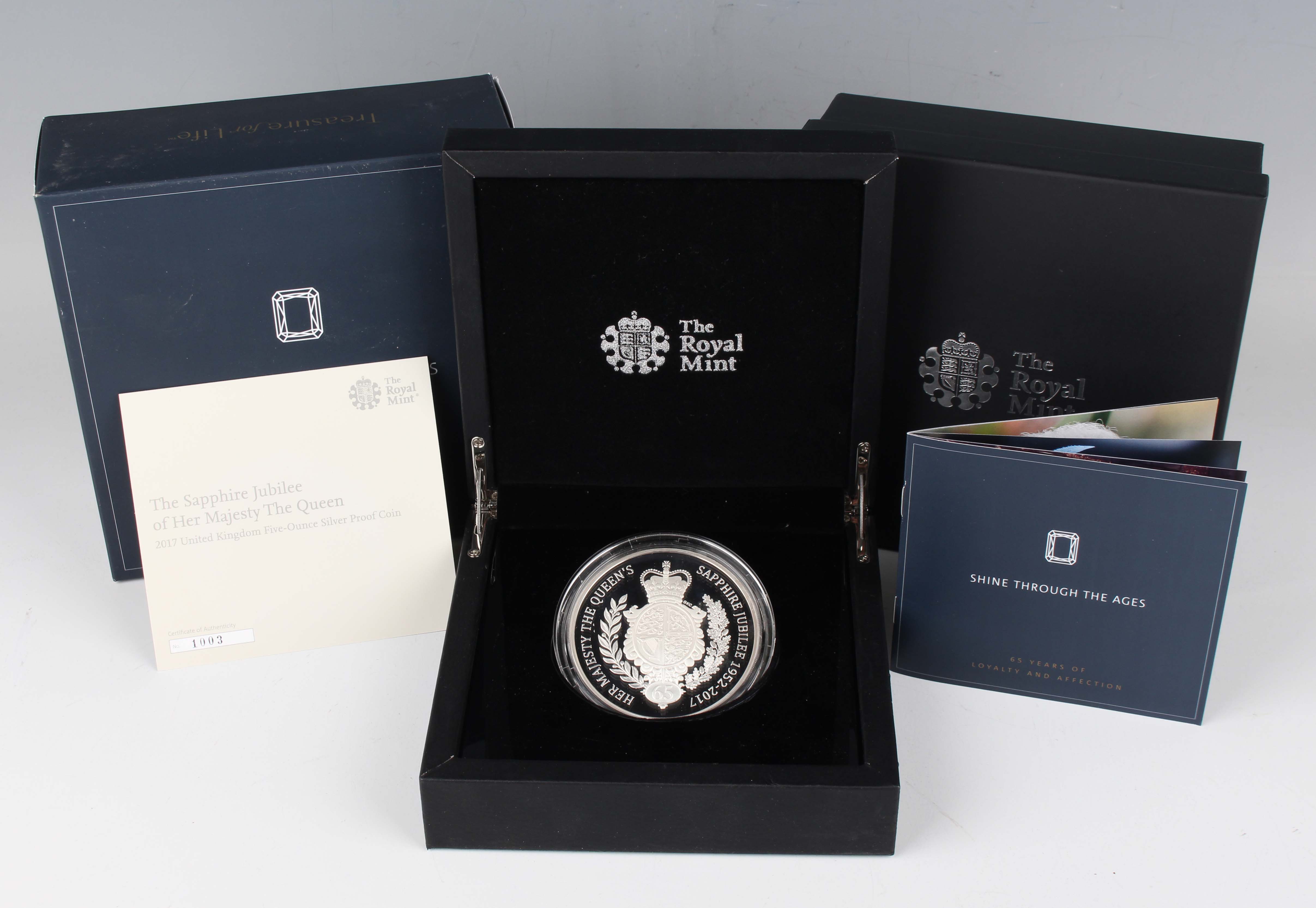 An Elizabeth II Royal Mint Shine Through The Ages five-ounce silver proof ten pounds celebrating the