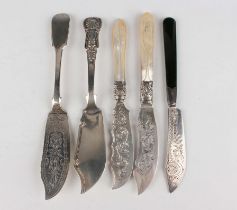A Victorian silver King's pattern butter knife, Newcastle 1852 by John Walton, length 19.2cm, and