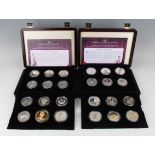 Two Elizabeth II Westminster Mint silver twelve-coin Royal commemorative sets, comprising Diamond
