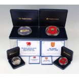 Two Elizabeth II Westminster Mint silver proof coins, comprising five-ounce poppy coin and Royal