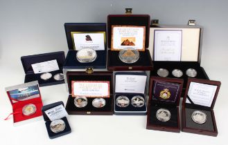 A small collection of Elizabeth II mainly Westminster Mint silver commemorative coins, including