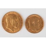 An Edward VII sovereign 1910 and an Edward VII half-sovereign 1910.Buyer’s Premium 29.4% (