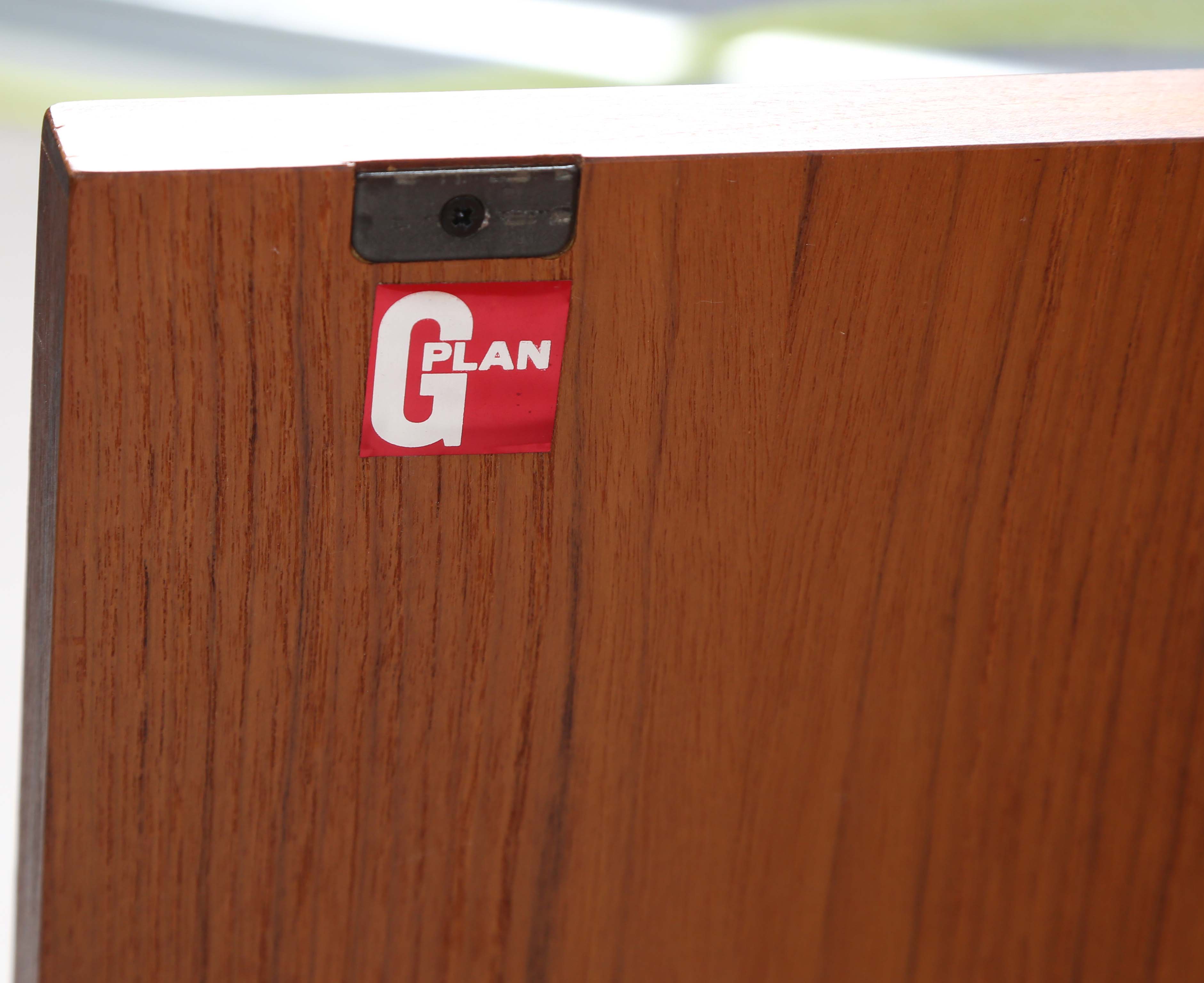 A mid-20th century G-Plan teak low sideboard, fitted with four doors, height 53cm, width 162cm, - Image 4 of 9