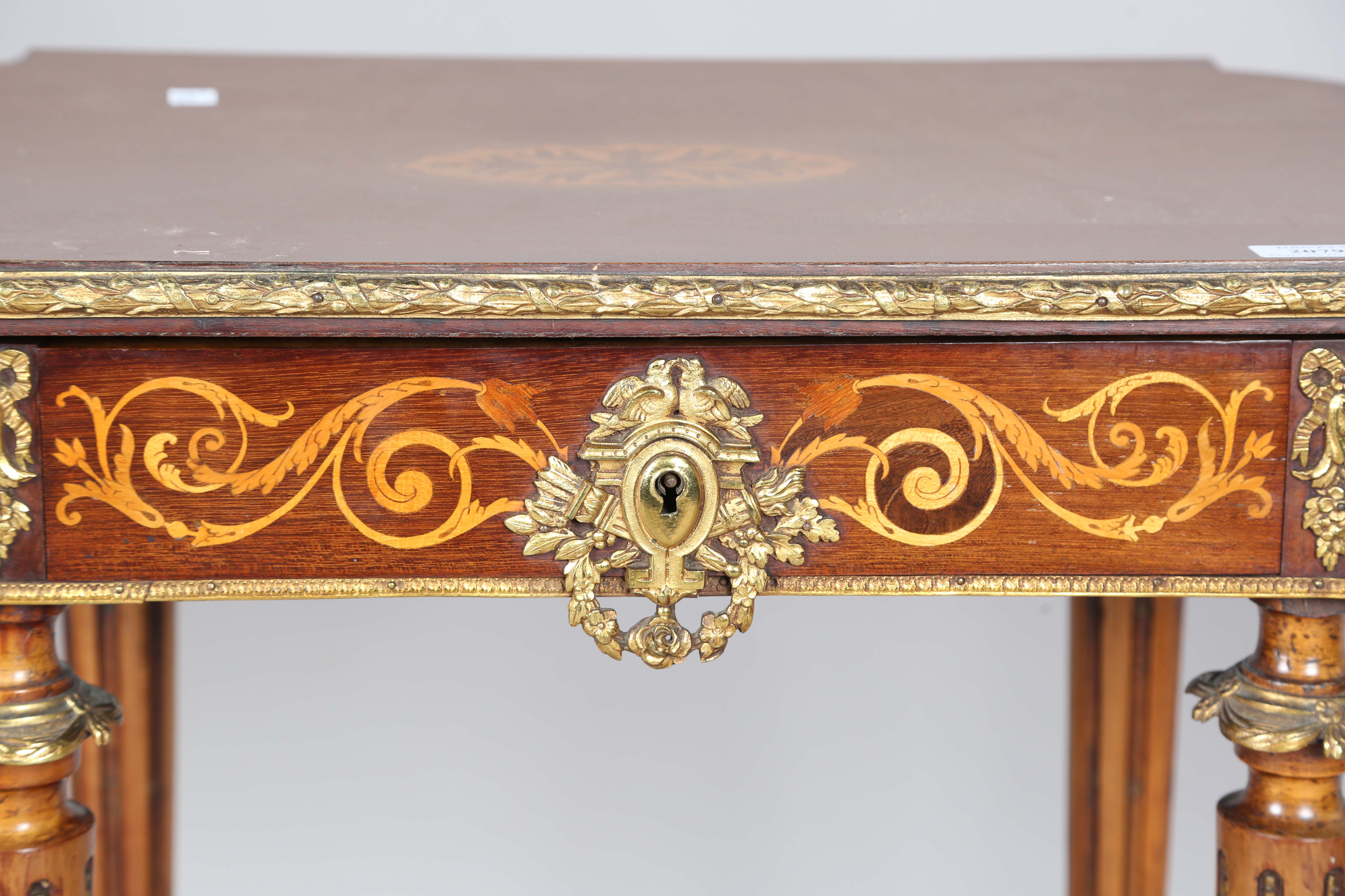 A late 19th century French mahogany and gilt metal mounted poudreuse dressing table, height 70cm, - Image 8 of 19