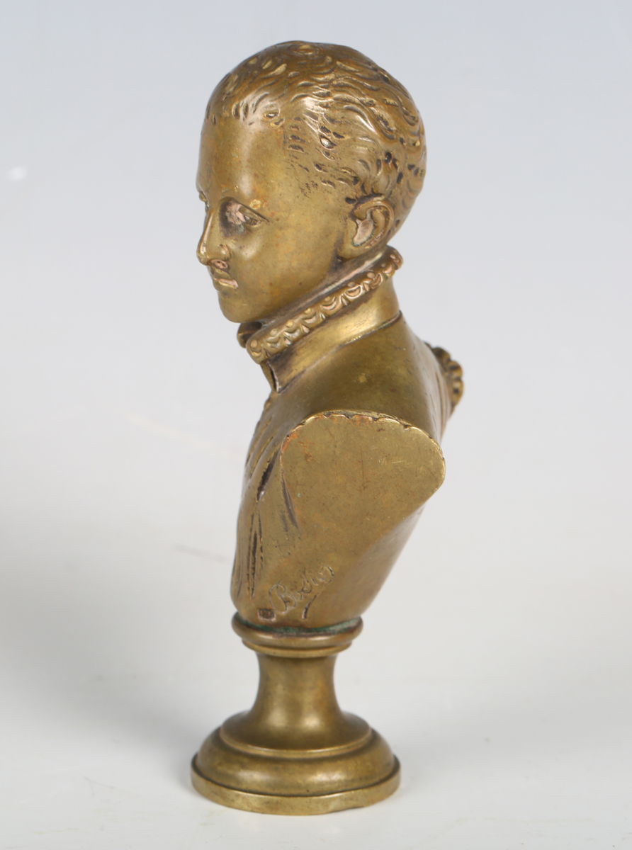 After François-Joseph Bosio - a late 19th century French gilt patinated cast bronze desk seal, - Image 5 of 5