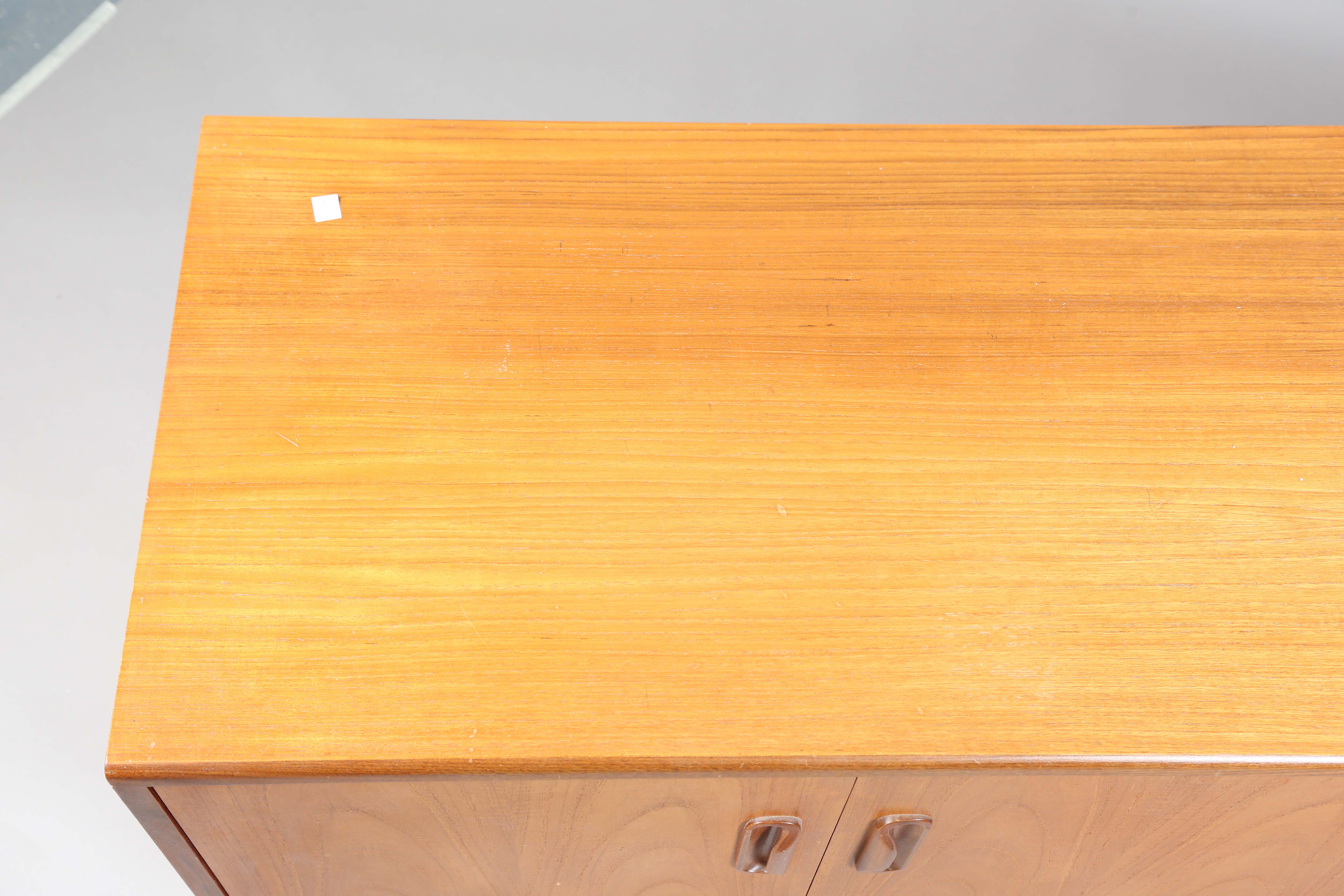 A mid-20th century G-Plan teak low sideboard, fitted with four doors, height 53cm, width 162cm, - Image 8 of 9