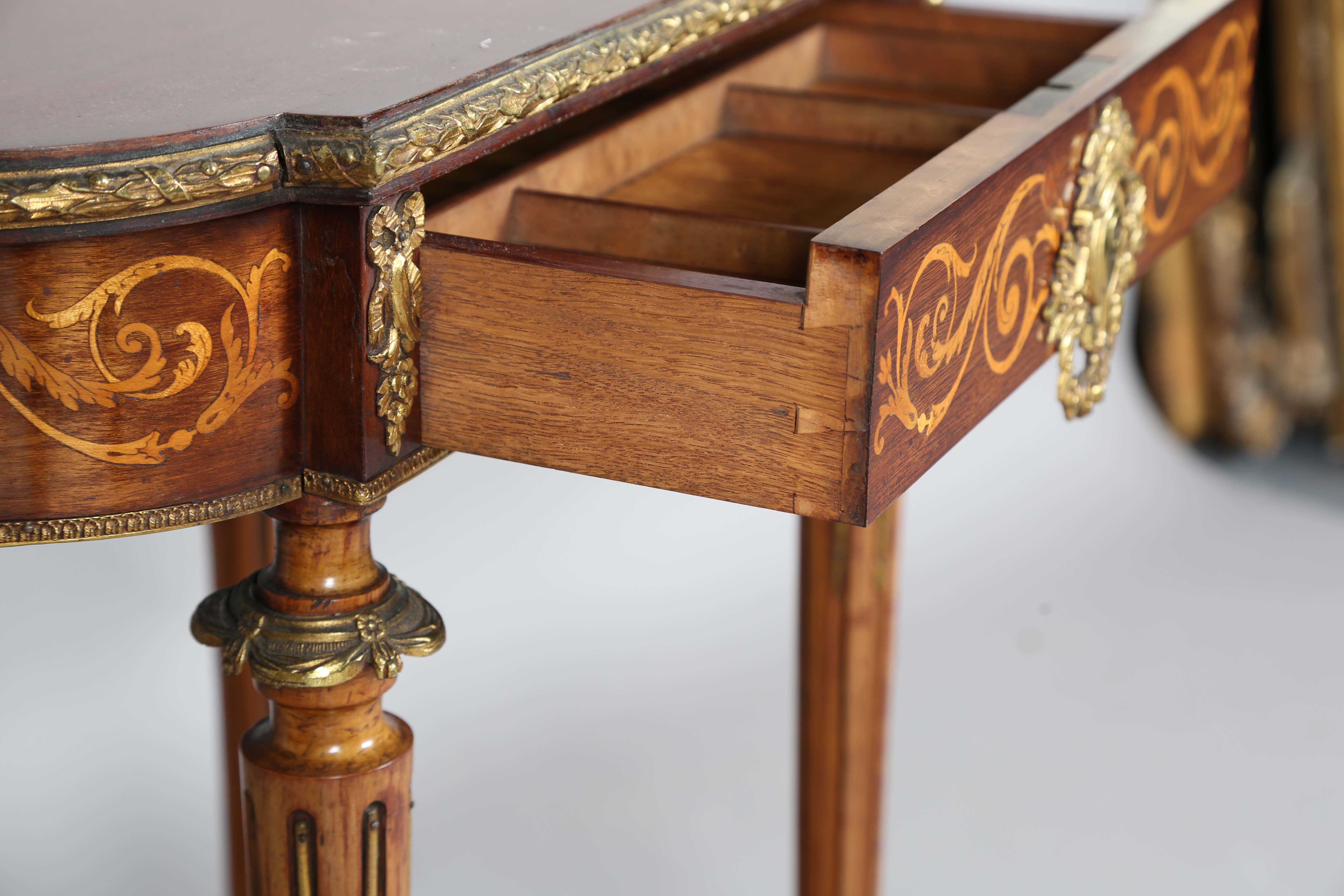 A late 19th century French mahogany and gilt metal mounted poudreuse dressing table, height 70cm, - Image 4 of 19