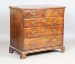 A George III walnut chest of oak-lined drawers, height 89cm, width 94cm, depth 51cm.Buyer’s