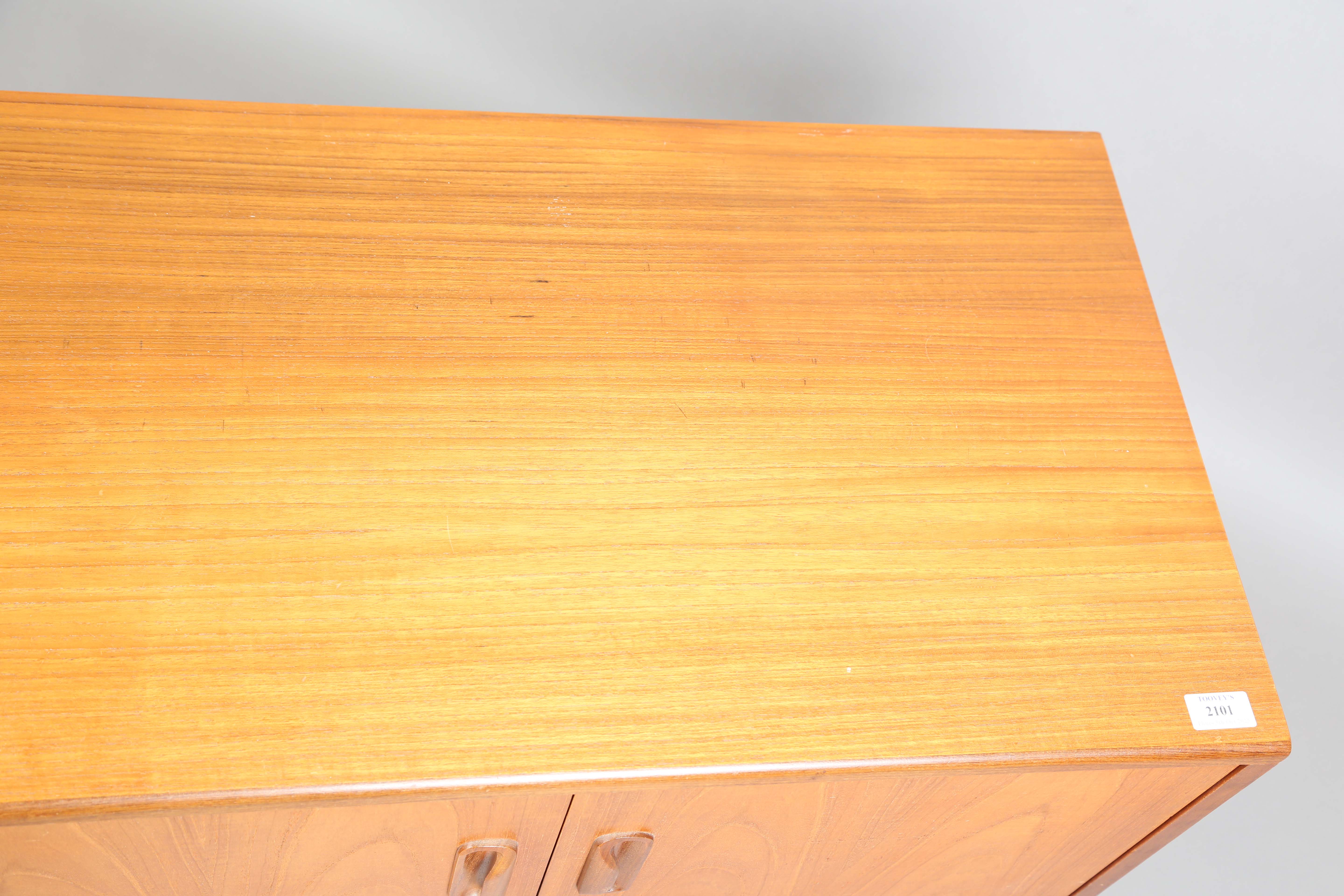 A mid-20th century G-Plan teak low sideboard, fitted with four doors, height 53cm, width 162cm, - Image 6 of 9