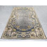 A large Art Nouveau machine woven velour wall hanging or rug, in the manner of C.F.A. Voysey, the